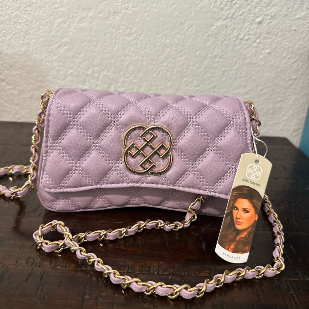 Daisy Fuentes Lavender Quilted Crossbody Bag